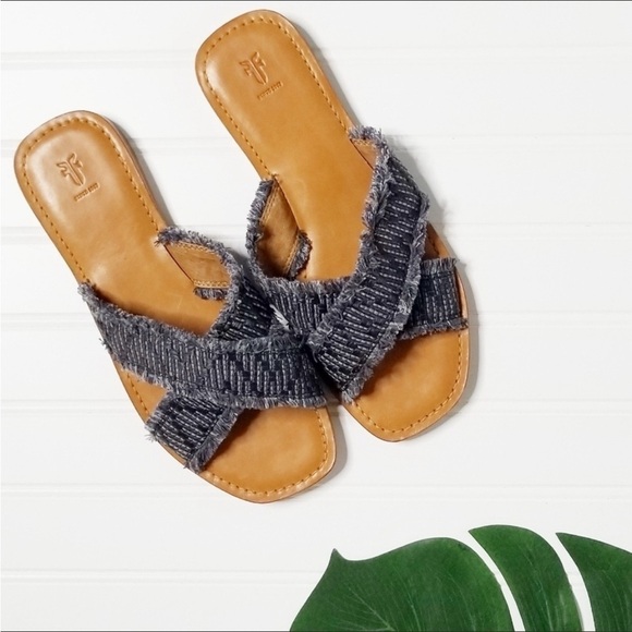 Frye Hayley Frayed Slide Sandals Size 9 - Picture 1 of 7